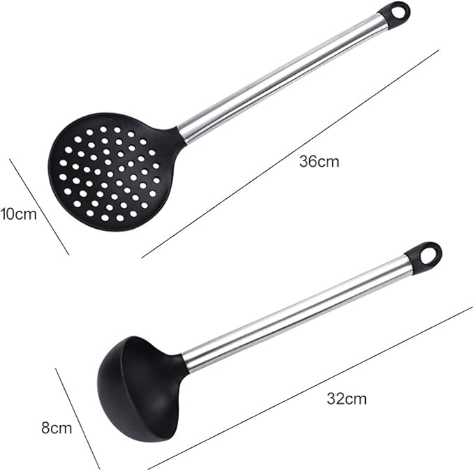 Kn430 8 in 1 Silicone + Stainless Steel Kitchen Tools Set Cookware Set Cookware Picnic Boiler Cookware