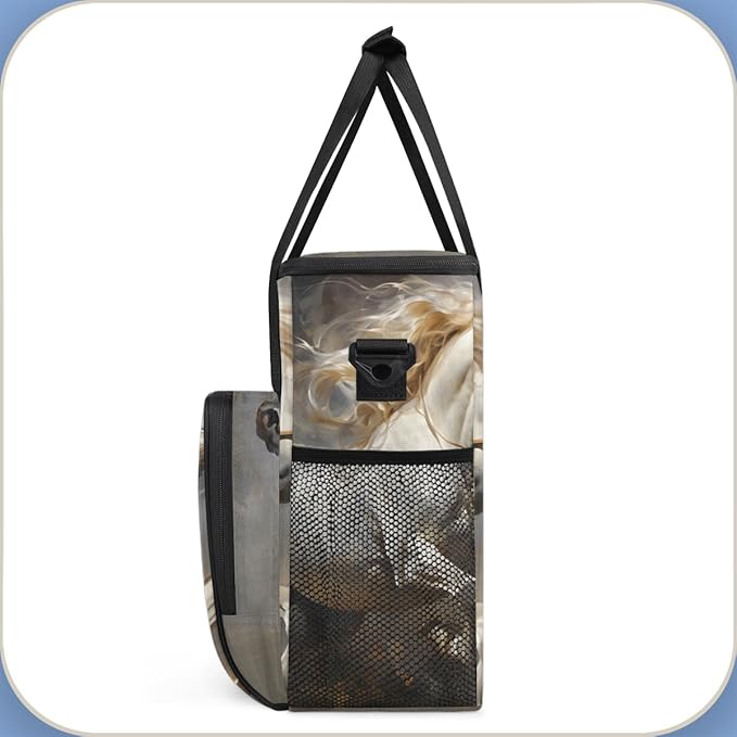 White Horse Coffee Maker Carrying Bag Portable Travel Storage Tote Bag Compatible with K-Mini or K-Mini Plus Single Serve Coffee Brewer Carrying Case with Multiple Pockets &amp Shoulder Strap