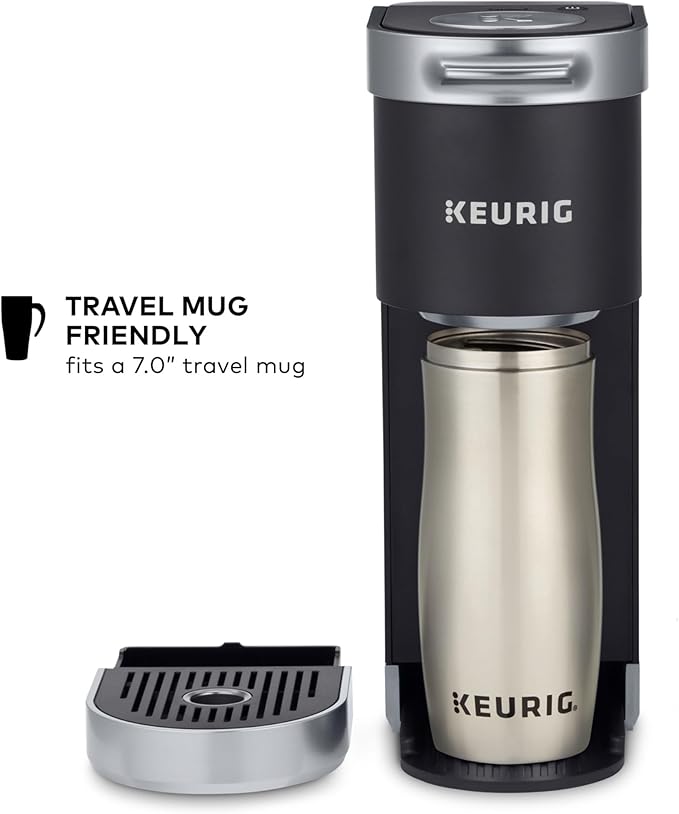Keurig K-Mini Plus Single Serve K-Cup Pod Coffee Maker with 6 to 12oz Brew Size Stores up to 9 K-Cup Pods Travel Mug Friendly Matte Black