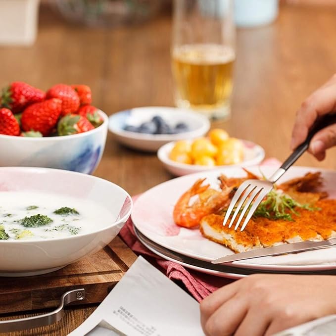 New Dinnerware SetsCeramics Dinnerware Set 36 Pieces Bone China Dinner Set - Creative Combination Porcelain Plates and Bowls Sets for Family Gathering and Housewarm