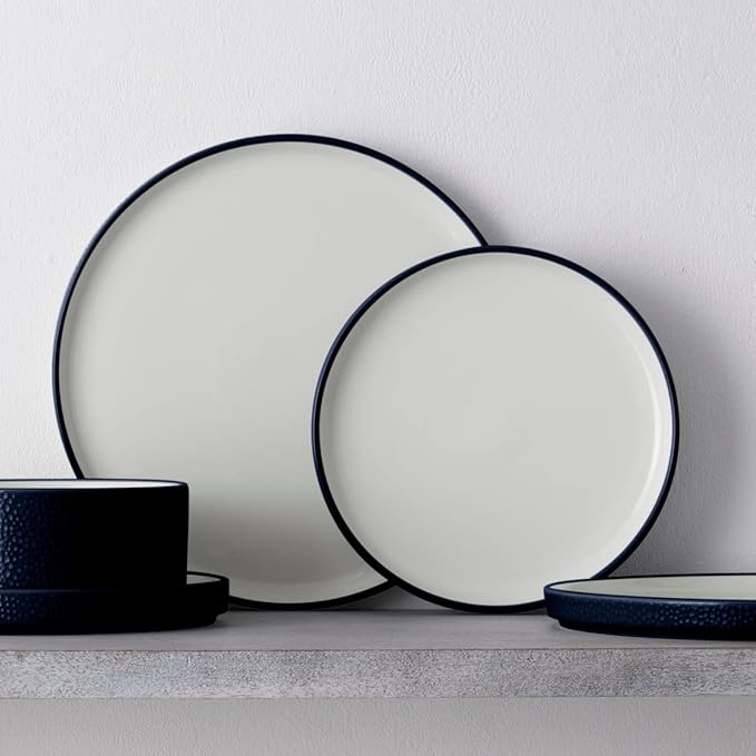 Noritake ColorTex Stone Navy 12-Piece Dinnerware Set Service for 4