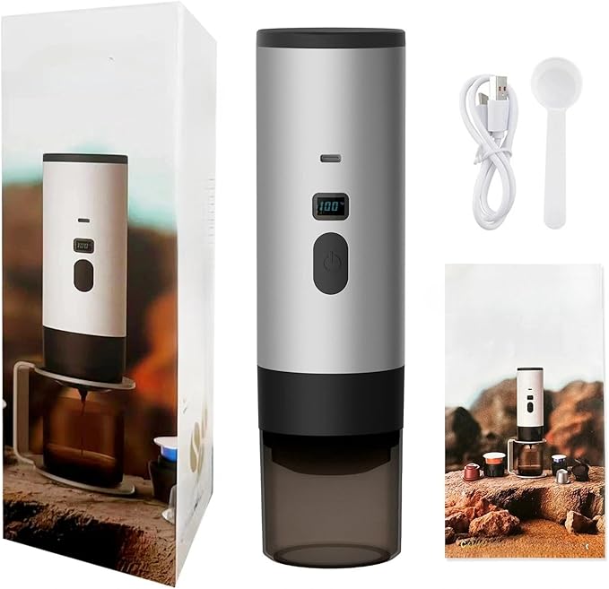 Portable Electric Espresso Coffee Maker Rechargeable Capsule Machine 90ML Tank 120ML Cup 5 Colors (Starry Sky Grey Standard Version without stand and storage bag)