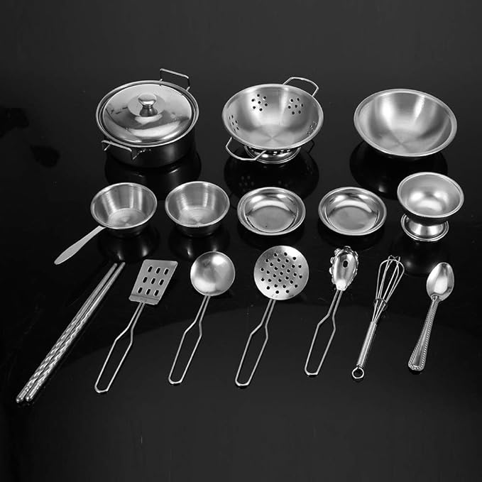 16/18/25pcs Stainless Steel Cookware Set Saucepan Lids Pot Cooking Kitchen(16 pieces)