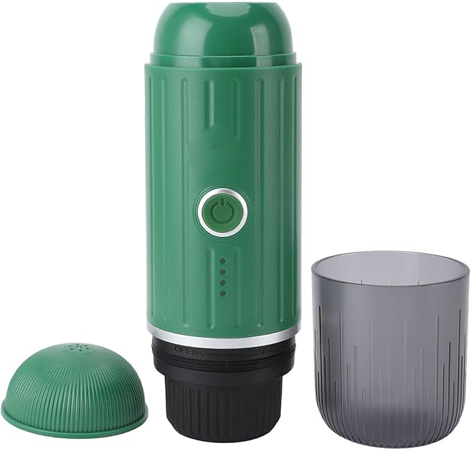 Haofy Portable Coffee Maker 19 Bar Pressure High Oil Extraction Mini Coffee Machine for Home Travel Office (Green)