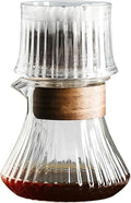 Pour Over Coffee Maker Drip Cold Brew Coffee Maker with 50 Pcs Paper Filter Glass Carafe Drip Rate Adjustable for Home Café Restaurant Camping