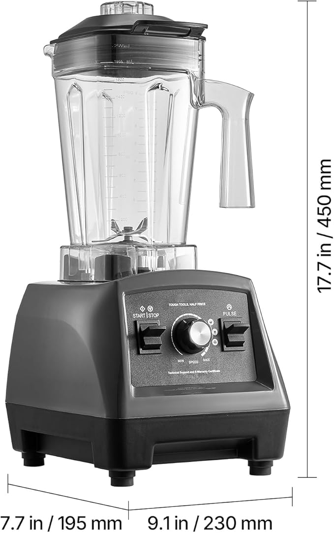 Happybuy 1400W Smoothie Blender - Your Kitchen's Ultimate Powerhouse! This professional - level blender packing a 1400W punch can quickly blend smoothies milkshakes and juices.