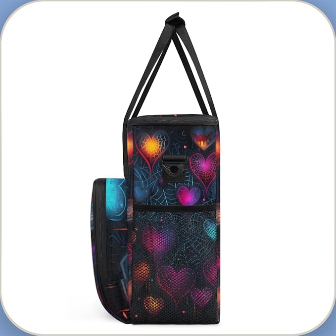Heart Cobweb Coffee Maker Carrying Bag Portable Travel Storage Tote Bag Compatible with K-Mini or K-Mini Plus Single Serve Coffee Brewer Carrying Case with Multiple Pockets &amp Shoulder Strap