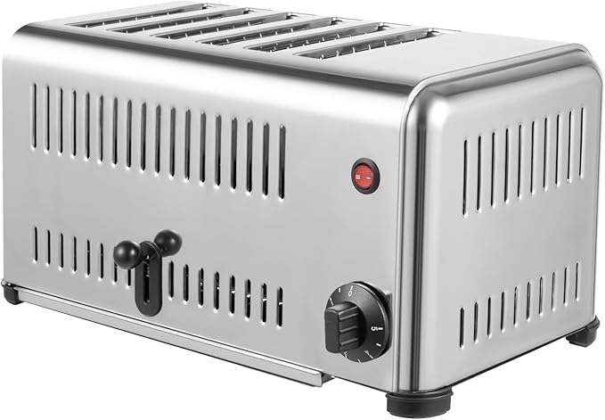 6-Slice Toaster with - 1680W Fast Heating Stainless Steel 2 Shade Settings &amp Extra-Wide Slots Memory Function &amp Removable Crumb Tray for Bagels/Toast