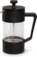 Glass French Press Coffee Maker - 350ML / 12 oz / 3 Cups Heat Resistant Borosilicate Glass 4 Filter Screens Ergonomic Pouring Handle Classy Design