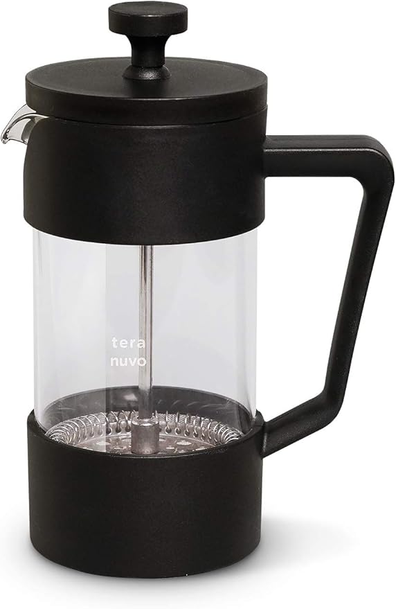 Glass French Press Coffee Maker - 350ML / 12 oz / 3 Cups Heat Resistant Borosilicate Glass 4 Filter Screens Ergonomic Pouring Handle Classy Design