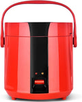 Small Rice Cooker with Steamer- Mini Rice Cookers 1.2L Make Rice and Steam Healthy Food and Vegetables for 1-2 People (Red)