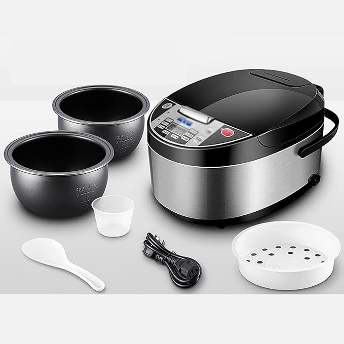 Rice Cooker &amp Steamer 3/4L Large Capacity 6-Layer Aluminum Alloy Non-Stick Liner for Family Dormitory for 1~5 People Rice Cooker (A 3L) (B 3L)