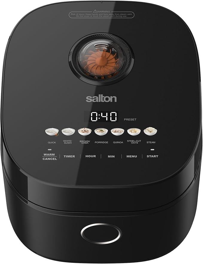 Salton Multifunction Micom Rice Cooker - 3L - Black - Perfect Rice Every Time with Fuzzy Logic Technology