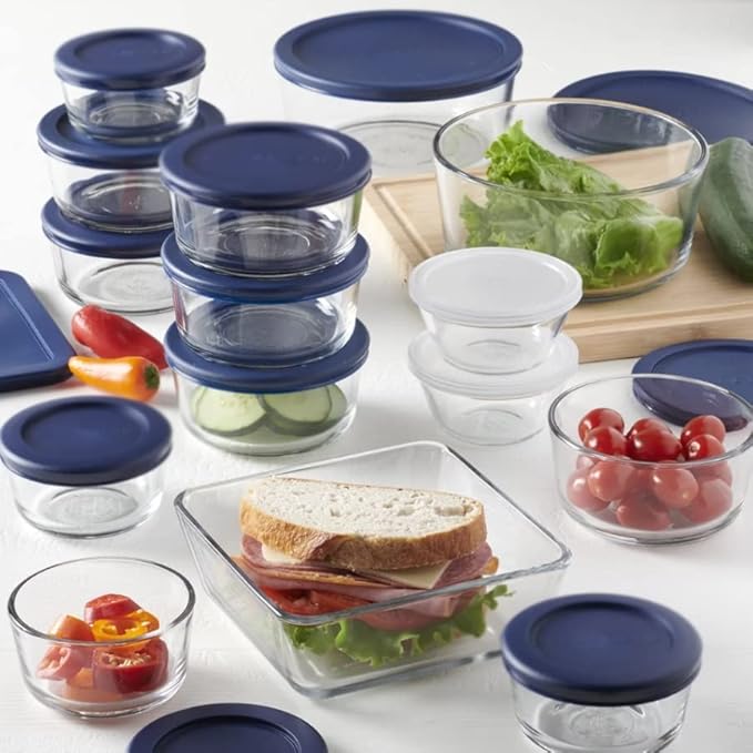 Kitchen Organizer Clear Glass Storage 30 Piece Set Lids Food Storage Containers Kitchen Organizer