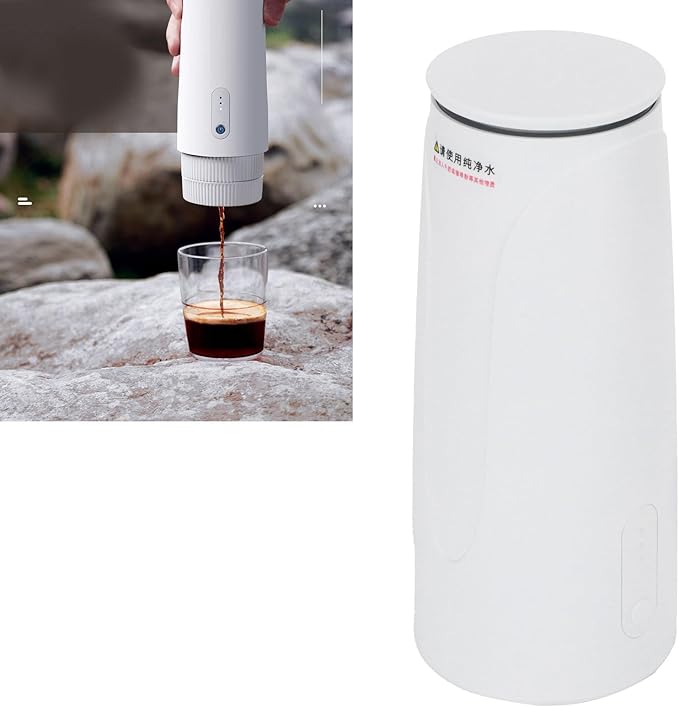 aqxreight Coffee Machine Portable Automatic Electric Heating Coffee Maker for Home Travel UseFor With Interface of Charging With Can Life Long Lasting Battery About Charge (powder version)