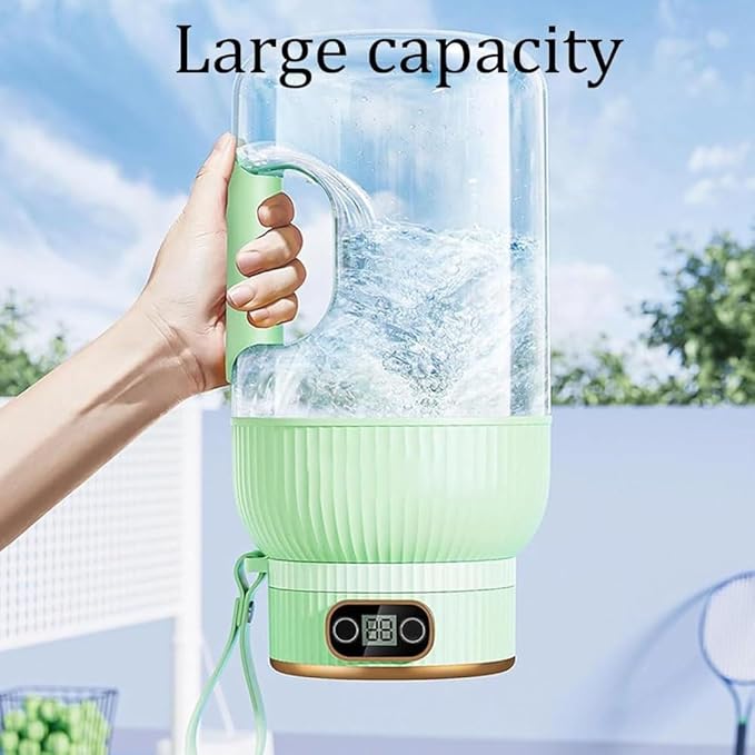 Multifunctional Portable Juicercup with Digital Display Large Capacity Portable Blender USB Rechargeable Double Lids are Replaceable Juice Cup Blender(Green)