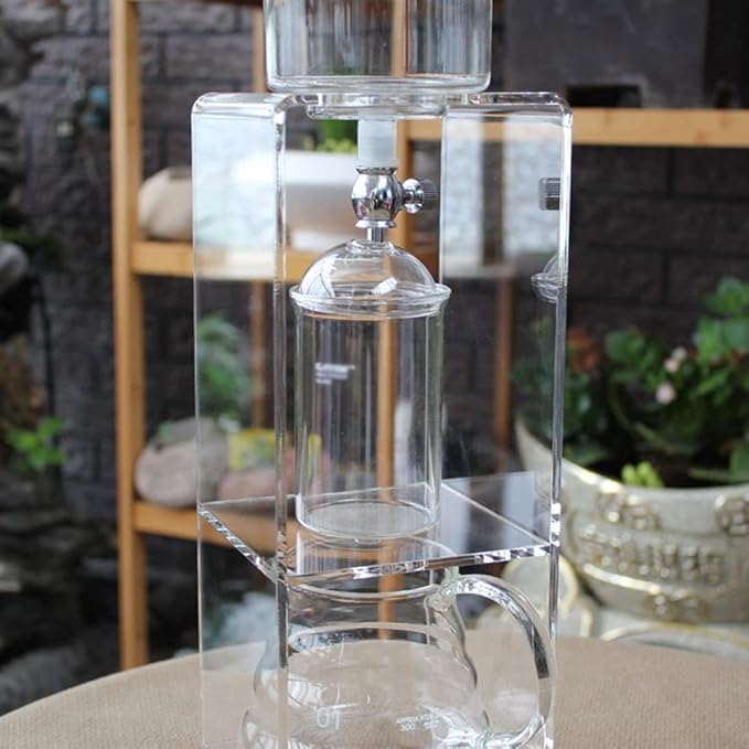 Habiba Iced Drip Coffee Maker Creative Cold Brew Coffee Maker Adjust Water Flow Iced Coffee Maker Multifunctional Siphon Coffee Maker with Metal Filter Reusable