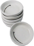 Ebros Gift Modern Yukino Hana Snow Flowers Ceramic Dinnerware Serveware Kitchenware Set Oriental Asian Restaurant Supply (Pack Of 6 Round Condiment Sauce Dishes 1.5oz)