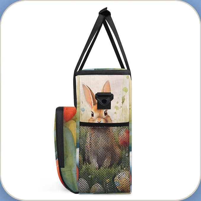 Easter Bunny Coffee Maker Carrying Bag Easter Egg Travel Storage Bag Compatible with K-Mini or K-Mini Plus Single Serve Coffee Brewer Carrying Case with Multiple Pockets &amp Shoulder Strap