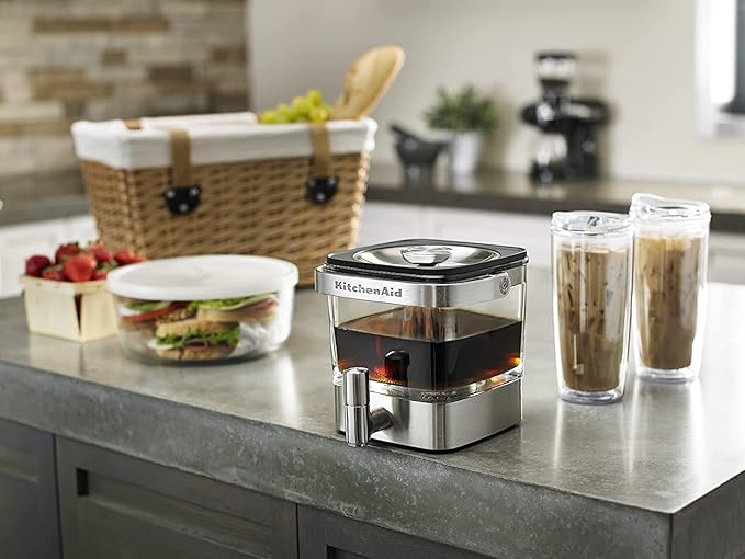 KitchenAid KCM4212SX Cold Brew Coffee Maker-Brushed Stainless Steel 28 ounce (RENEWED)