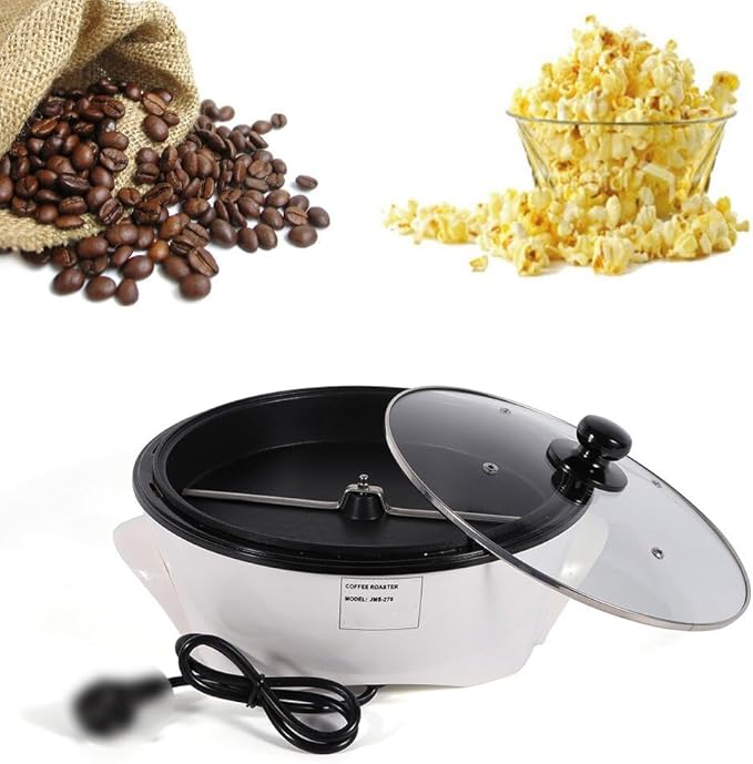 LOYALHEARTDY Electric Coffee Bean Roasting Machine Coffee Roaster Household Bean Roasting Machine Non-Stick Pan with Lights Out Device 110V 800W