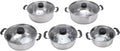 Pssopp 5PCS Stainless Steel Milk Pot Heat Proof Handle Versatile Size Options Kitchen Sauce Cookware Set with Glass Lids for Induction Cooktop
