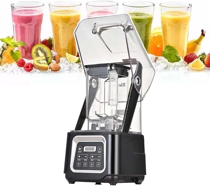 Professional Smoothie Blender 1.5L Large Capacity Cup Commercial Soundproof Quiet Fruit JuicerRemovable Soundproof Shield