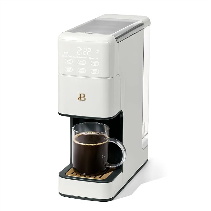 IT'S BRAZILIAN Beautiful Perfect Grind™ Programmable Single Serve Coffee Maker White Icing by Drew Barrymore