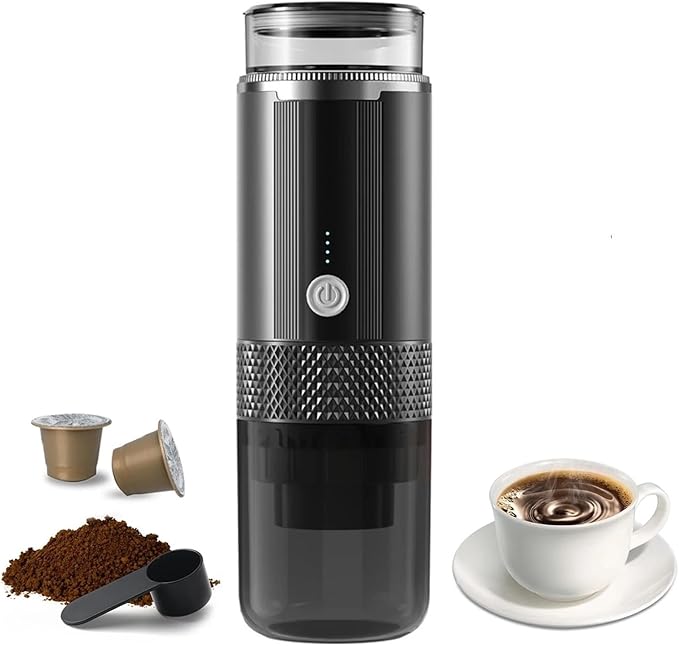 Portable Coffee Machine Portable Electric Espresso Machine One-button Operation Recharable Handheld Coffee Maker Coffee Tea Powder Suitable for Travelfor Outdoor Travel Picnic