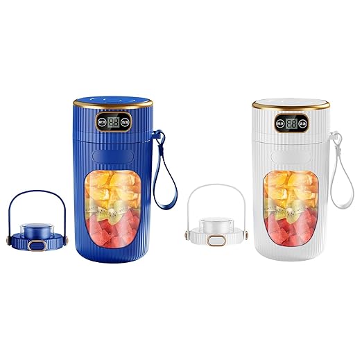 Portable Juicer Cup Real Battery - Easy Cleaning Ideal Health Enthusiasts Fitness Lovers(01Single with Lid)