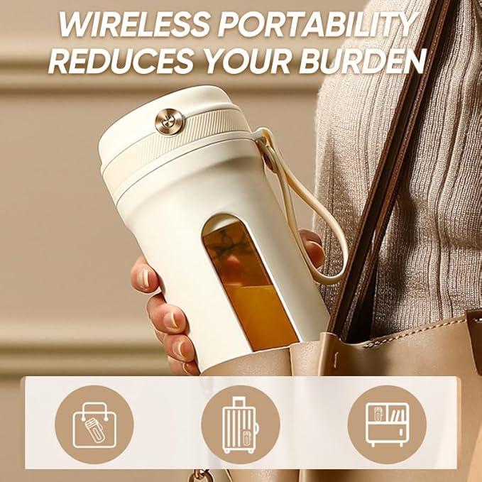 12.8 oz Personal Blender for Smoothies &amp Shakes USB Rechargeable Mini Blender with Travel Bottle Portable Mixer for Juice Protein Shakes – Ideal for Office Gym Travel (G0318)