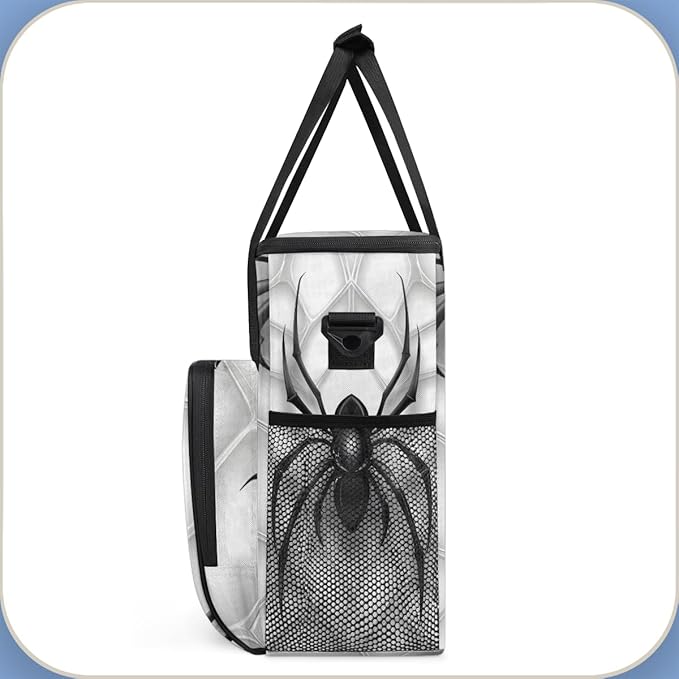 Cartoon Halloween Spiders Coffee Maker Carrying Bag Travel Storage Bag Compatible with K-Mini or K-Mini Plus Single Serve Coffee Brewer Carrying Case with Multiple Pockets &amp Shoulder Strap