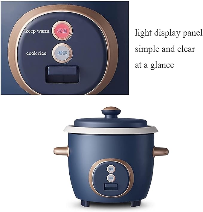 Portable rice cookerMini Rice Cooker with Steamer Stainless Steel Rice Cooker Non-Stick Linerfor Family Dormitory for 1-3 People