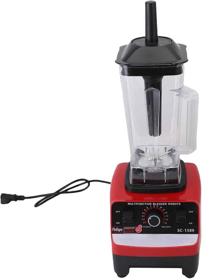 Professional Blender with 2 Cups Red Multifunctional Powerful Crushing Blender for Shakes Mixing Grinding Juicing