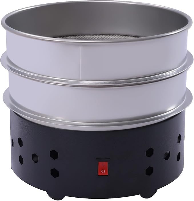 Coffee Bean Cooler 34W 2-Layer Electric Stainless Steel Coffee Beans Cooling Machine for Nut Bean Home Commercial Use Cafe 600g/1.3lbs D8*H7.5in
