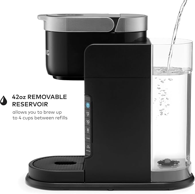 Keurigkk Café Barista Bar Single Serve Coffee Maker &amp Milk Frother | Brews Lattes Cappuccinos Coffee | | Dishwasher Safe Parts | Energy Efficient | Matte Black