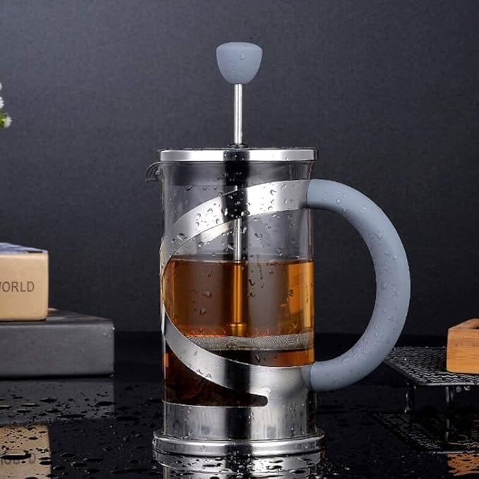 French Press Coffee MakerDuty Stainless Steel Frame &amp Borosilicate Glass Coffee Press Filtration System Easy Clean for Restaurant Home (Size : 600ML)