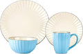 Osita Strip Stoneware 16pc Dinnerware Set Blue