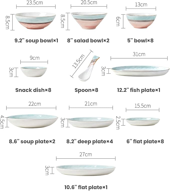 Dinnerware SetCeramics Dinner Sets 43 Pieces Nordic Style Light Luxury Porcelain Dinnerware SetPhnom Penh Cereal Bowl and Steak Plate for Wedding Housewarmi
