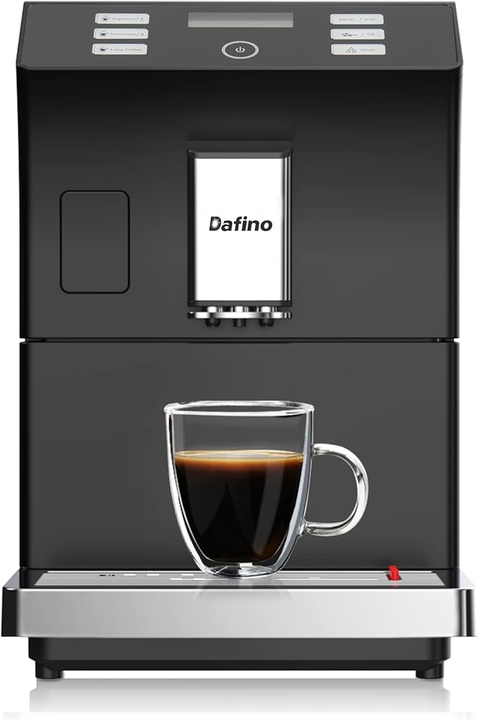 Anwick 205 Fully Automatic Espresso Machine One touch Coffee Machine with Manual Milk Frother for Cappuccino &amp Latte Stainless Steel (206 Black)