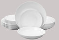 Bone China Coupe Shape Elegance White 18pc Dinnerware Set