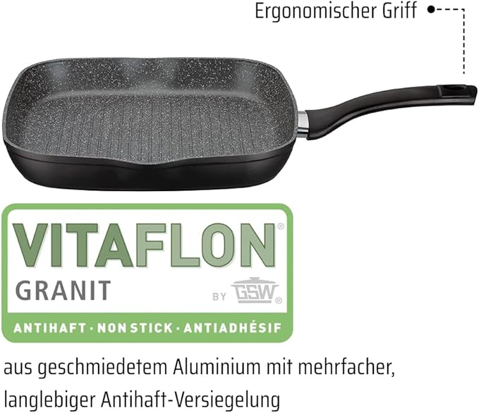 GSW Gourmet Granite 3-Piece Pan Set Aluminium / Plastic Black
