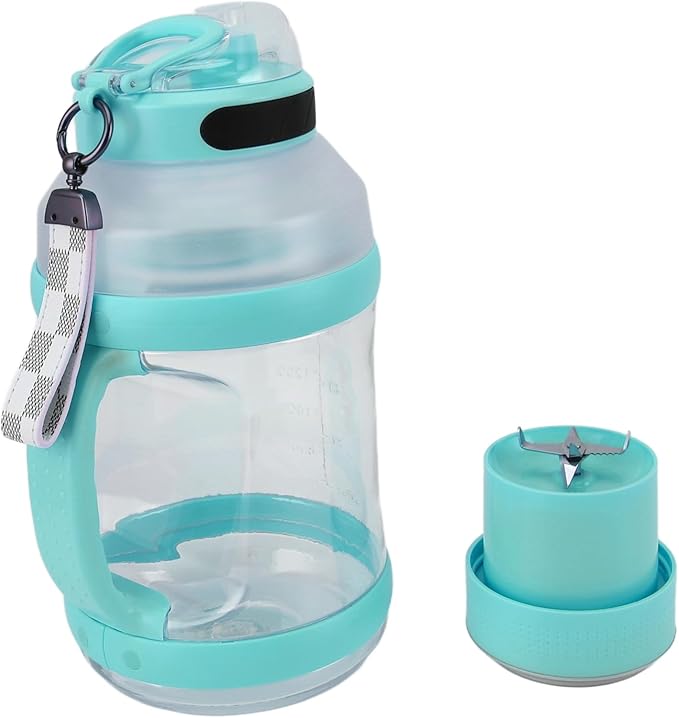 Haofy 2L Large Capacity High Speed Blender with USB Charging Port Double Design for Shakes Smoothies and More (Blue Green)