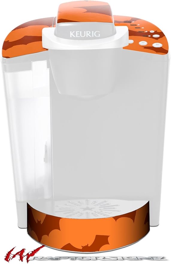 Decal Style Vinyl Skin compatible with Keurig K40 Elite Coffee Makers Deathrock Bats Orange (COFFEE MAKER NOT INCLUDED)