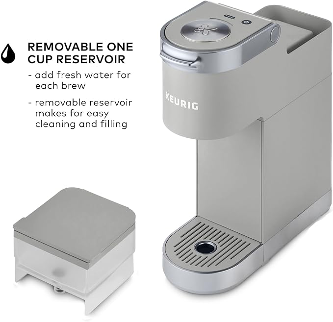 Keurig K-Mini Plus Single Serve K-Cup Pod Coffee Maker with 6 to 12oz Brew Size Stores up to 9 K-Cup Pods Travel Mug Friendly Studio Gray