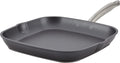 Anolon Accolade Forged Hard Anodized Nonstick Square Grill Pan/Griddle with Spouts 11 Inch - Moonstone Gray