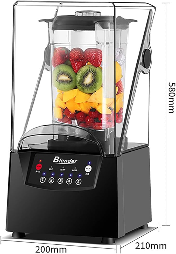 Blender Smoothie Machine Noise Reduction 2200W 2L Blender and Smoothie Maker Food Mixer 2.5MM Blade Ice Crusher with Cover Silent Broken Wall Cooking Machine