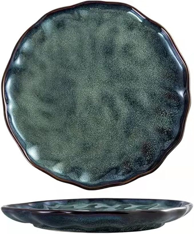 4-Piece Kitchen Dinnerware Set Plates Dishes Bowls Service for 4 Family Dinners  Scratch Resistant Porcelain Fluted Suitable for Steak Pasta