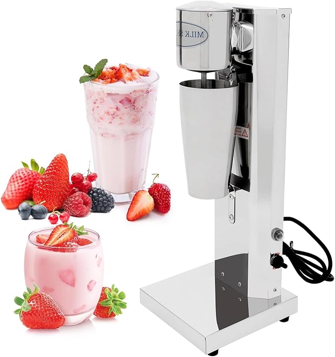 TsoLay Single Head Milkshake Maker 180W Electric Single-Head Milk Shake Machine with 650ml Cup 18000RMP Speed Adjustable Stainless Steel for Protein Shakes and Mixing Drink
