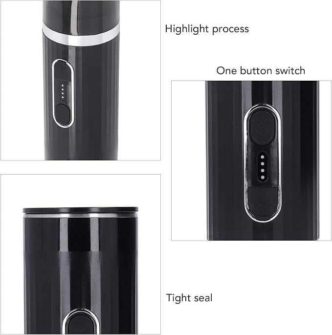 Portable Coffee Machine Cordless Self Heating Travel Coffee Maker Fast Brewing for Camping Hiking Outdoor Enthusiasts ABS Material 7500mAH Battery